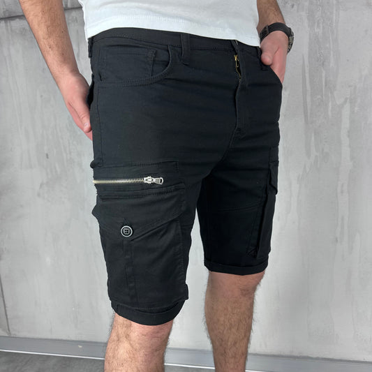 Crni X2 cargo šorc - BB201