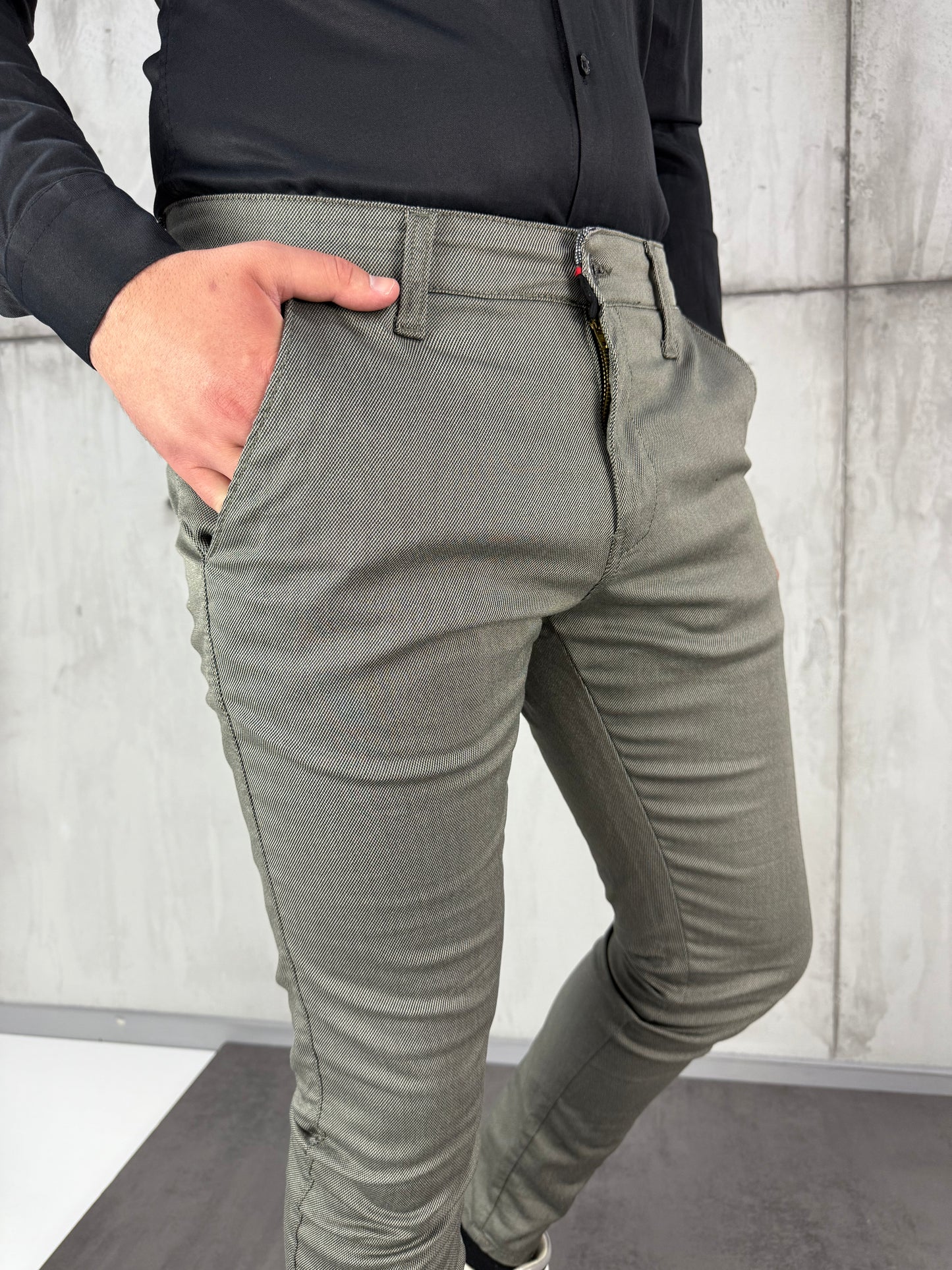 Maslinaste slim-fit elegantne - BB192
