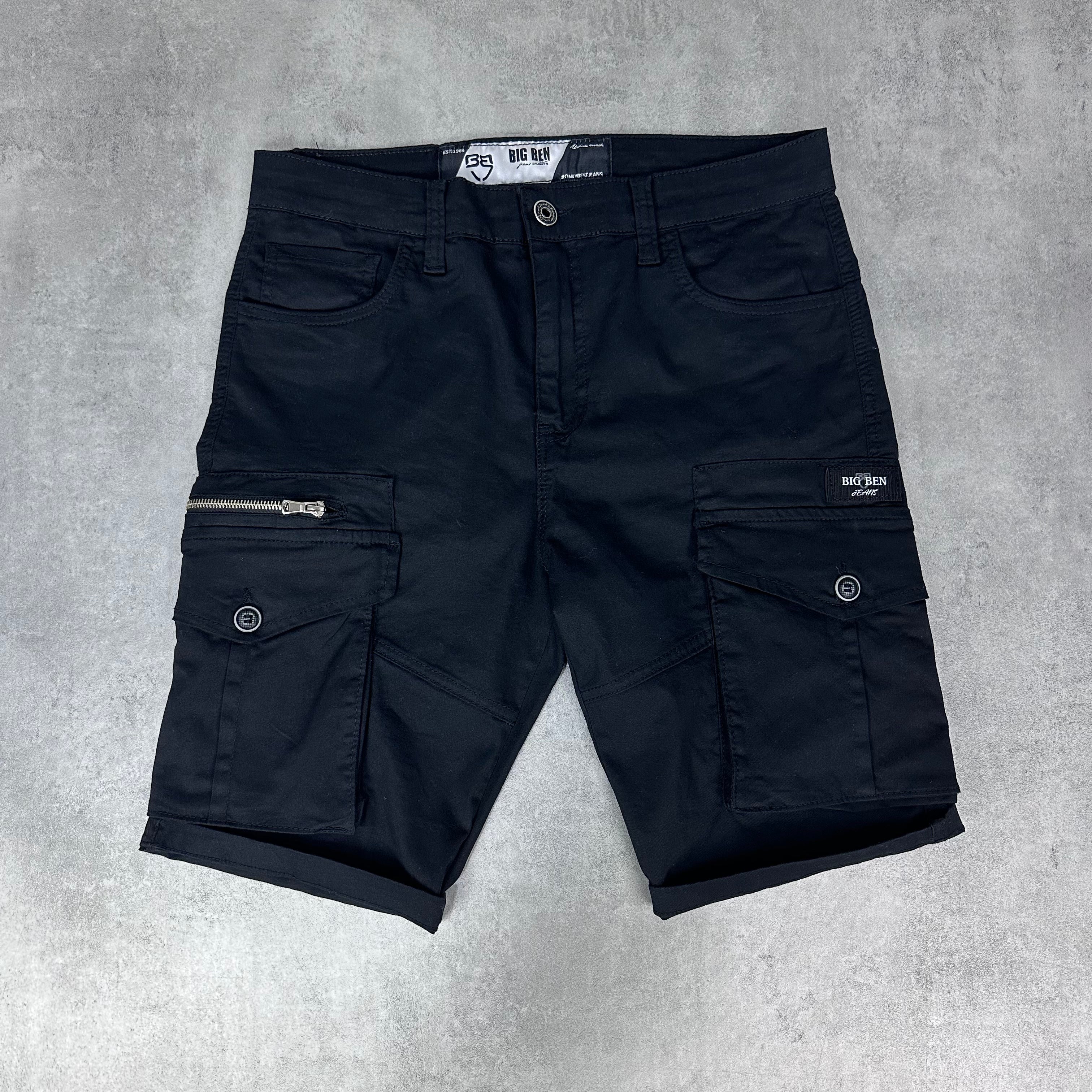 Crni X2 cargo šorc - BB201