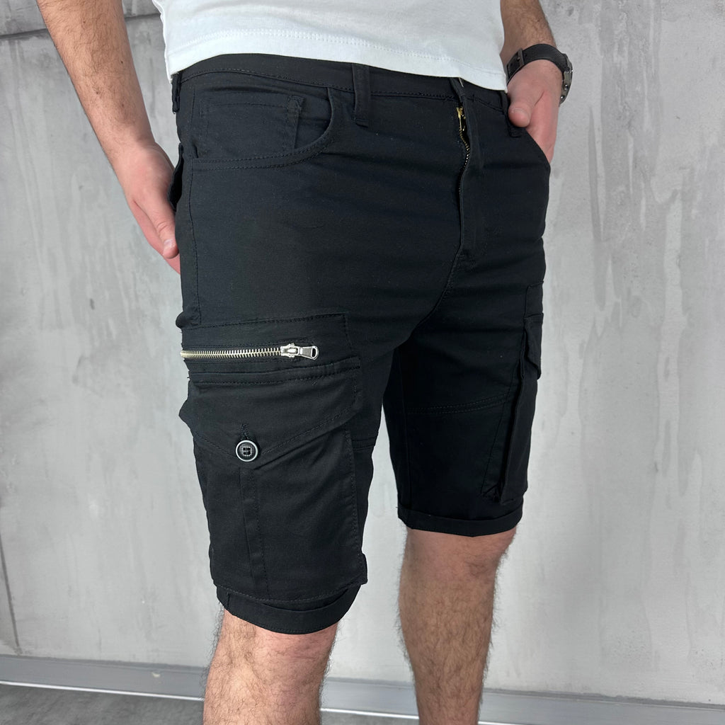 Crni X2 cargo šorc - BB201