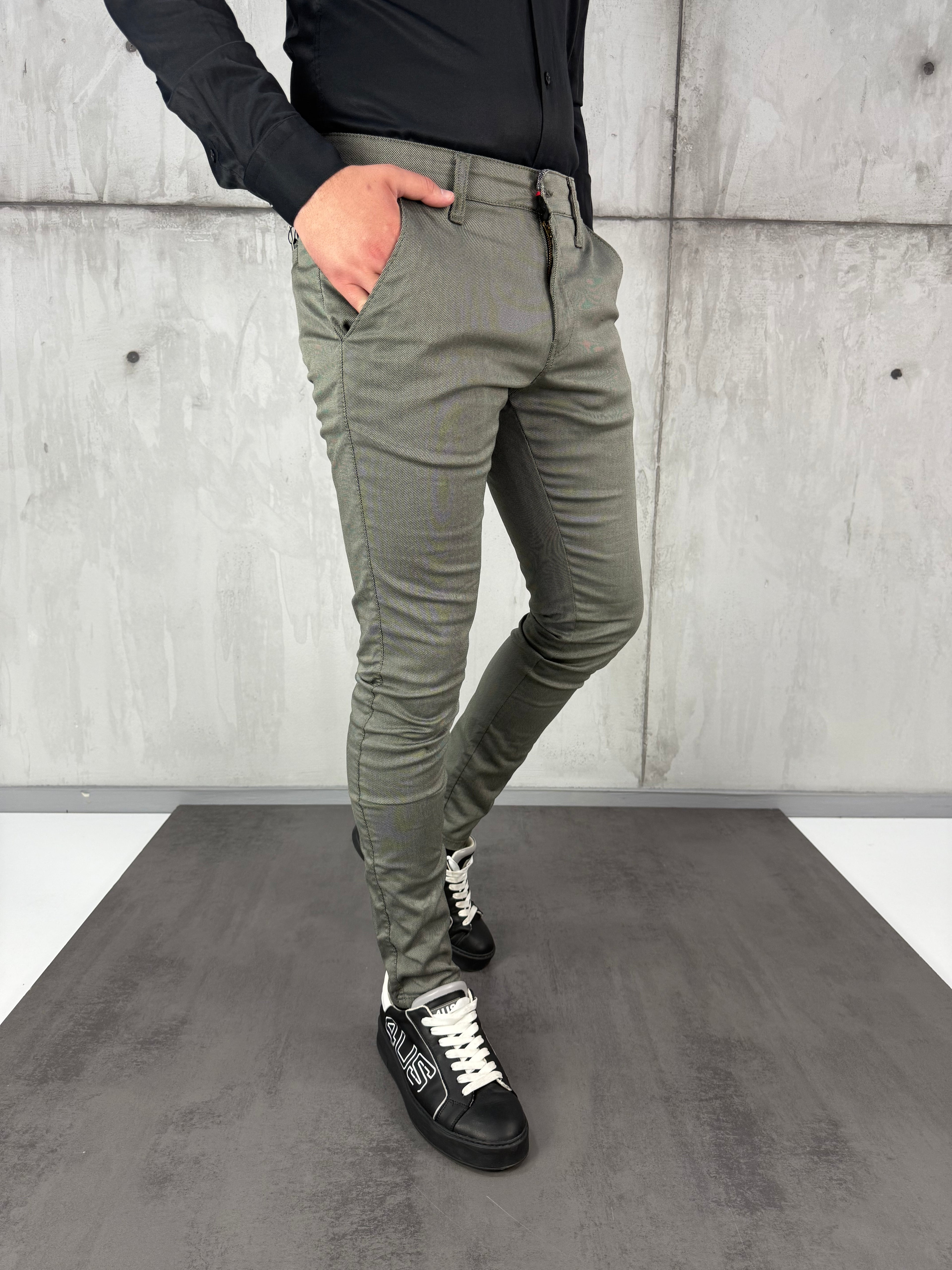 Maslinaste slim-fit elegantne - BB192