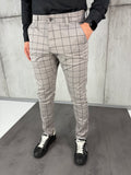 Karirane slim-fit sive - BB07