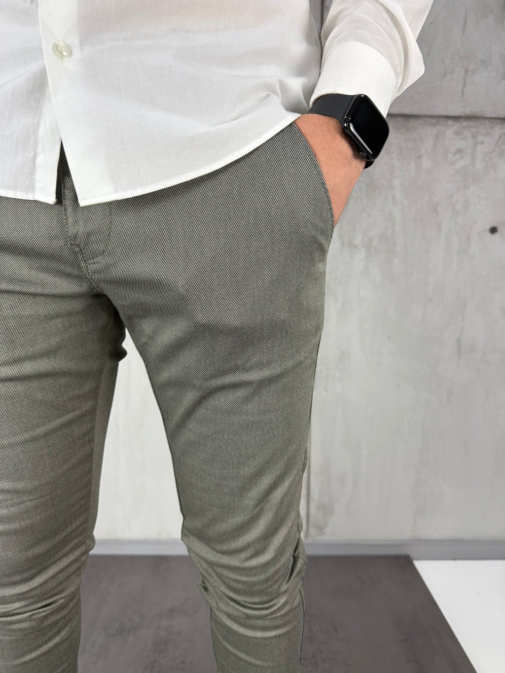 Maslinaste slim-fit elegantne - BB192