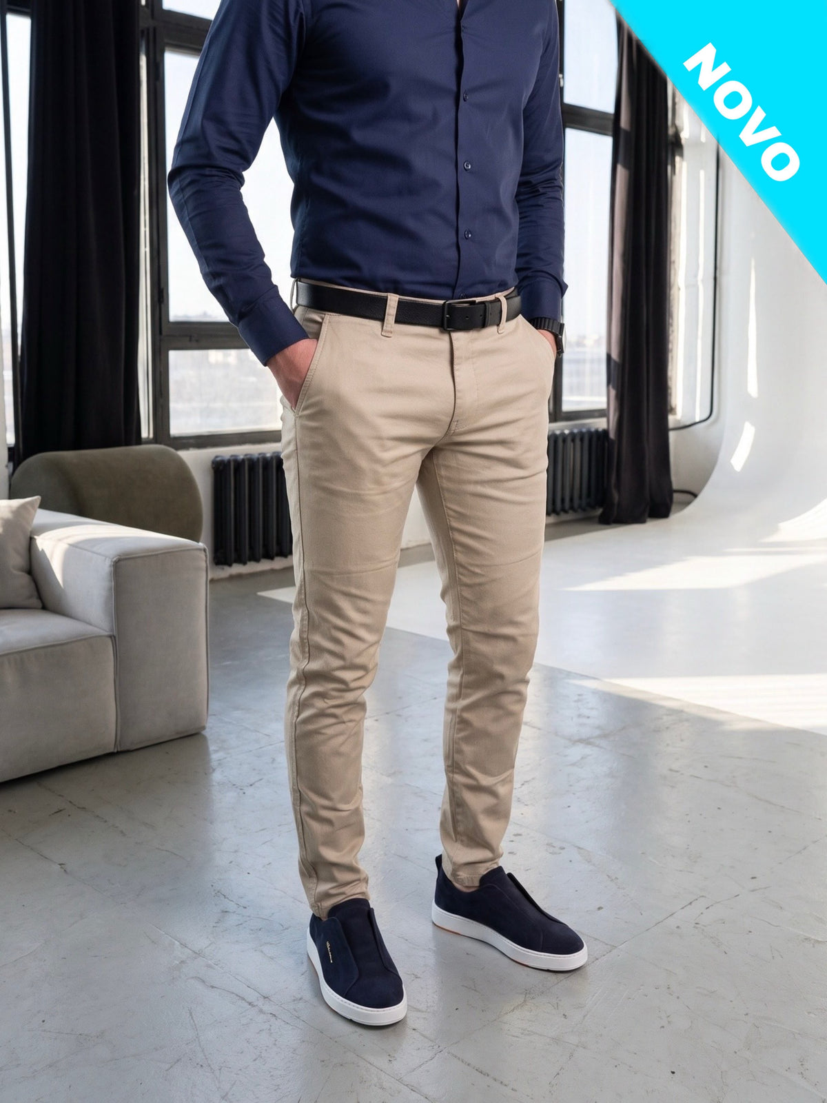 Muska elegantna pantalona perfekt fit kroja