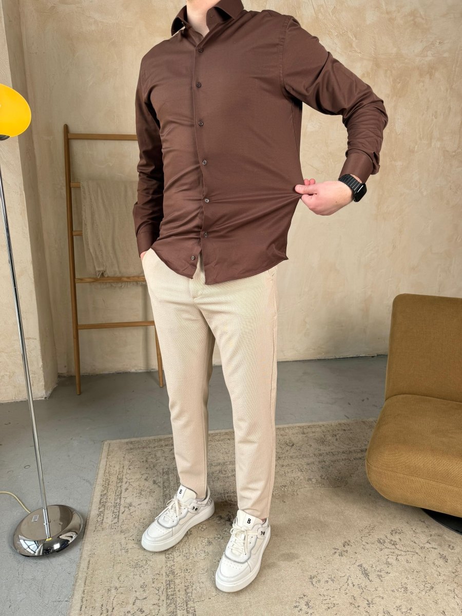 Braon classic kosulja - BIG BEN JEANS