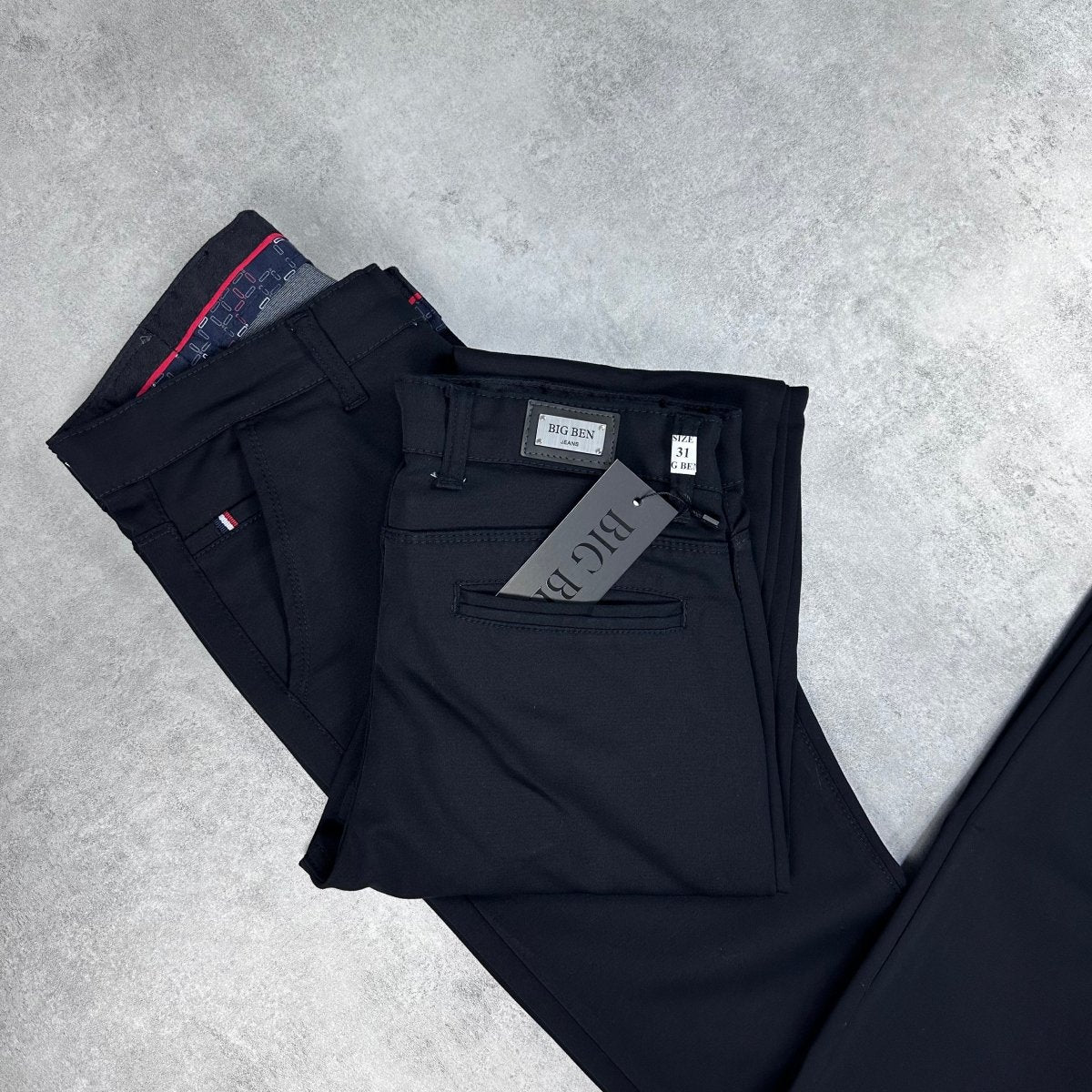 Crne šire elegantne regular fit - BB180 - BIG BEN JEANS