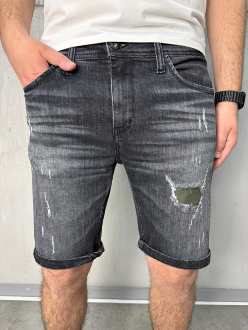 Detail crni teksas šorc - BB310 - BIG BEN JEANS