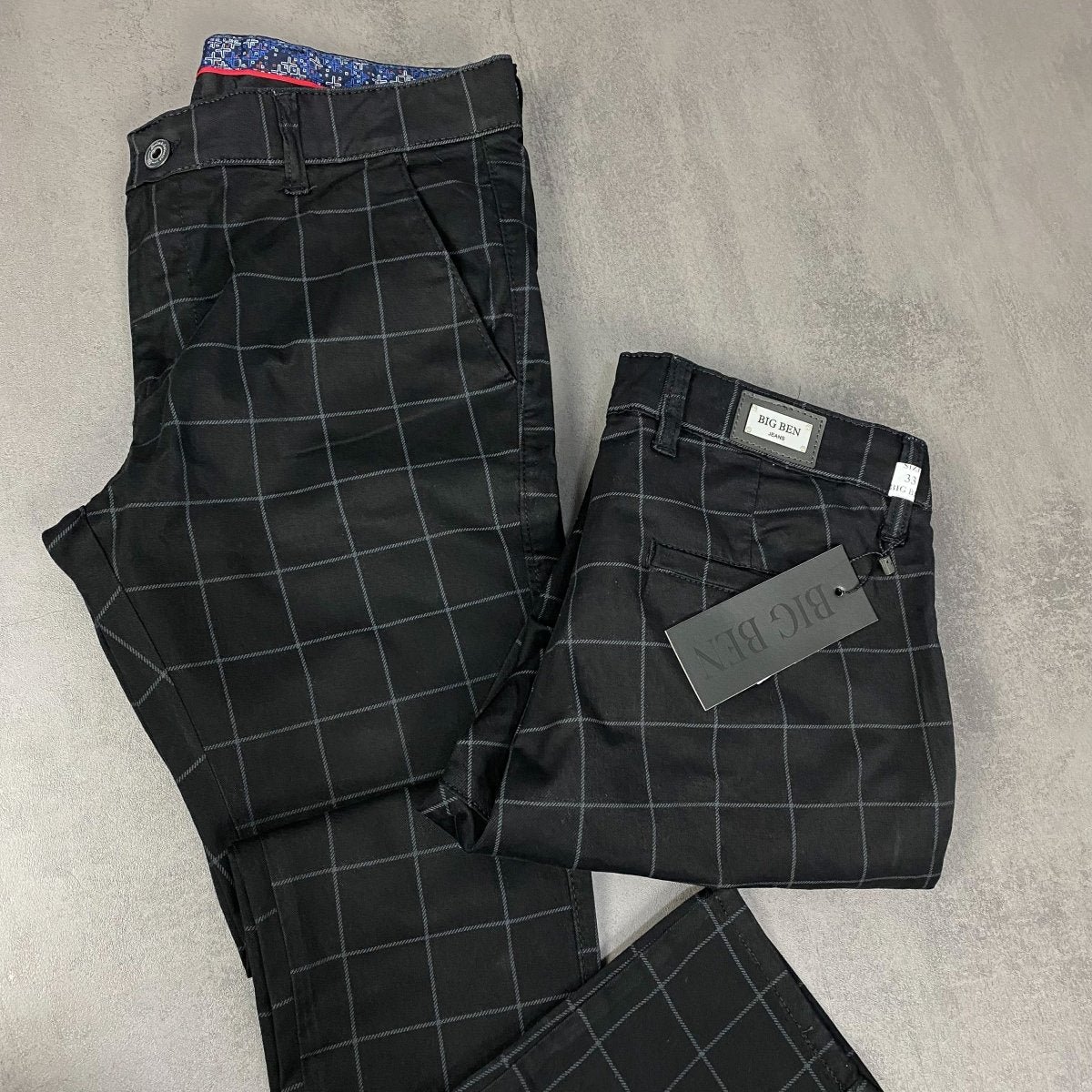 Karirane slim-fit crne - BB05 - BIG BEN JEANS