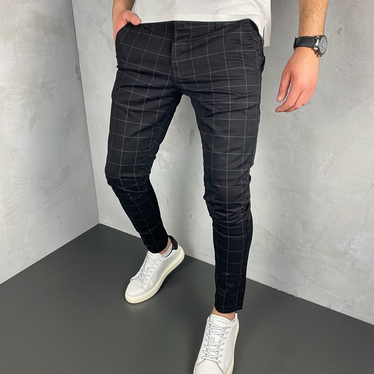 Karirane slim-fit crne - BB05 - BIG BEN JEANS