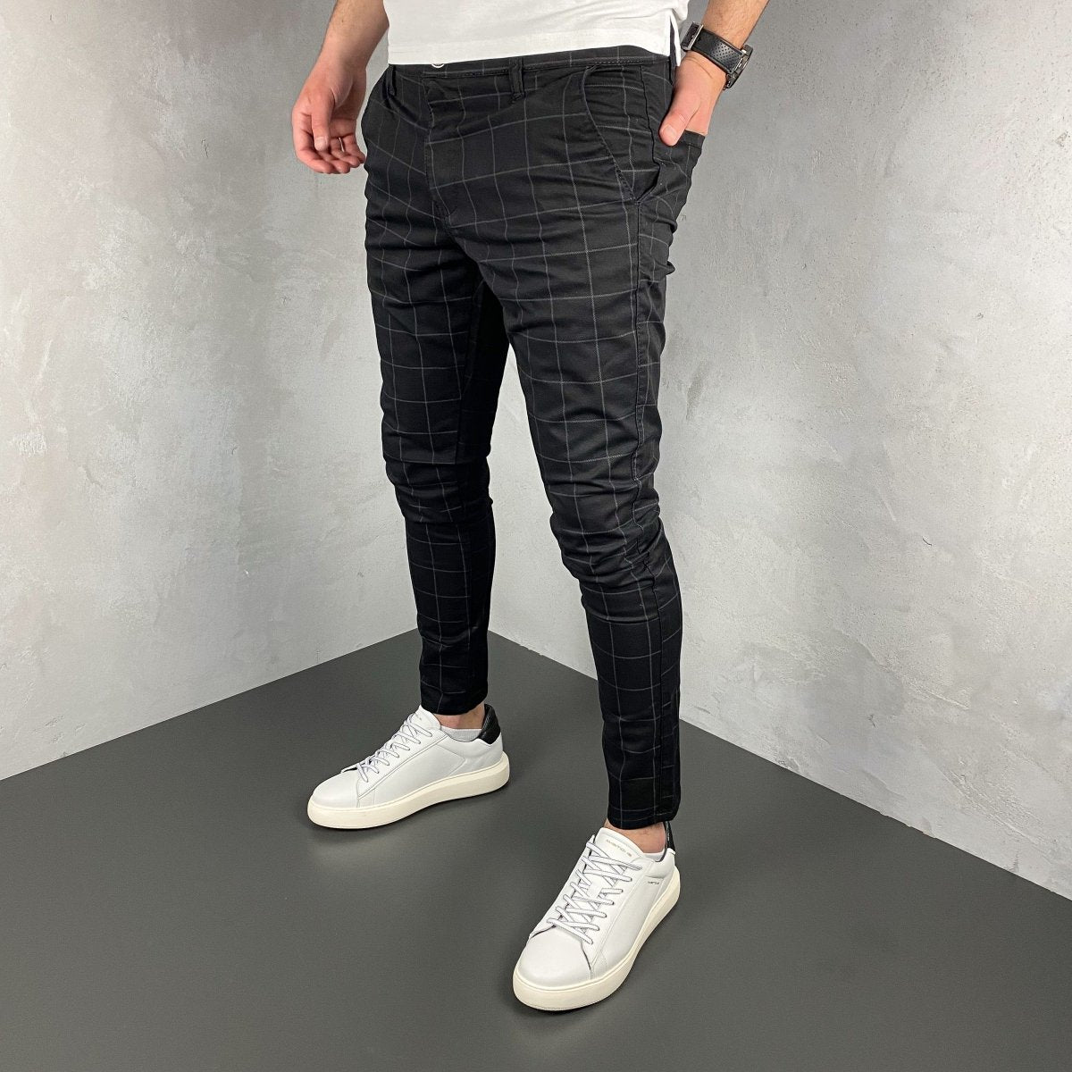 Karirane slim-fit crne - BB05 - BIG BEN JEANS