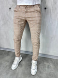 Karirane slim-fit karamel - BB08 - BIG BEN JEANS