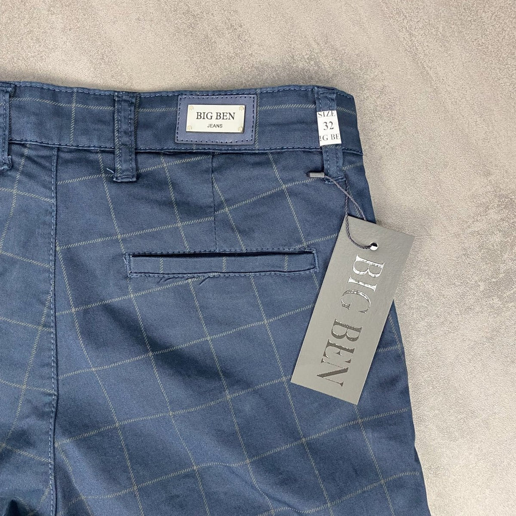 Karirane slim-fit teget - BB06 - BIG BEN JEANS