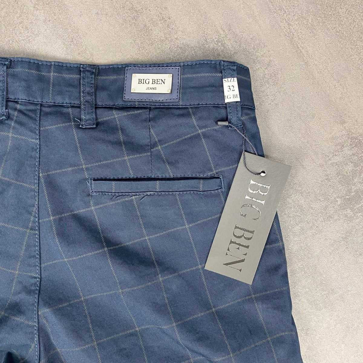 Karirane slim-fit teget - BB06 - BIG BEN JEANS