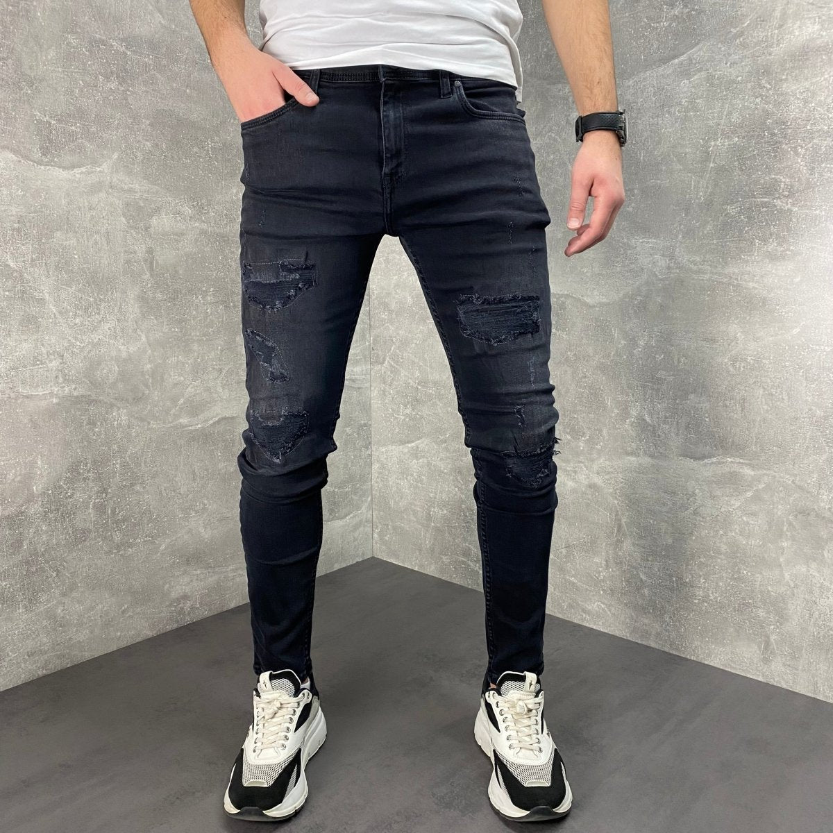 Crni urban model sa detaljima - BB691 - BIG BEN JEANS